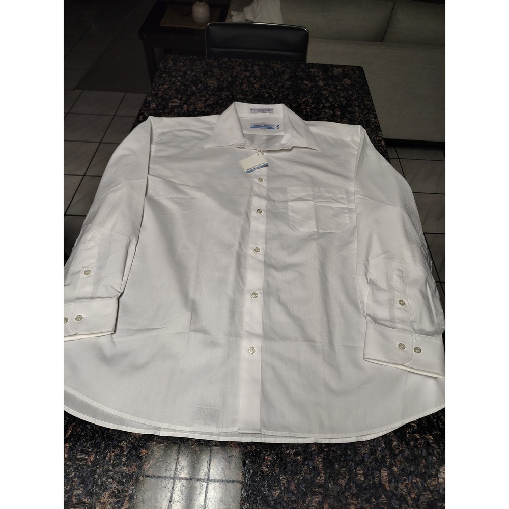 Valenti Uomo Moda Italia Mens White Dress Shirt Long Sleeve Size 17.5 34/35 NWT